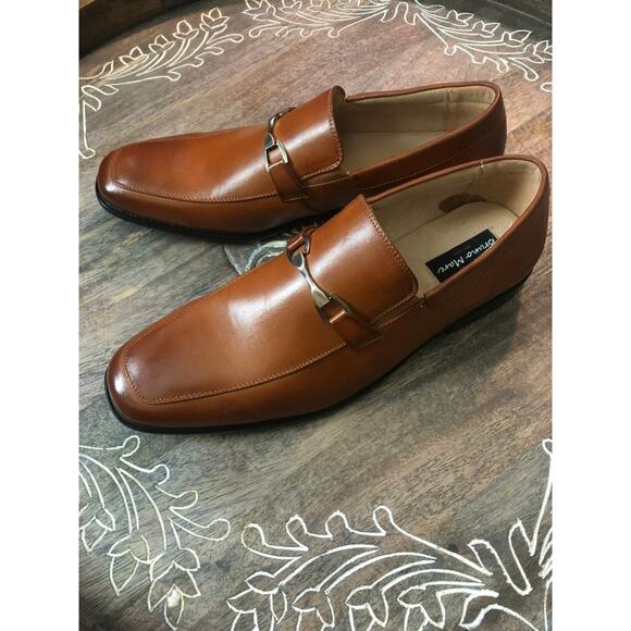 Men's Bruno Marc Square Toe Brown Leather Dress Shoes- Size 13 - Picture 4 of 8